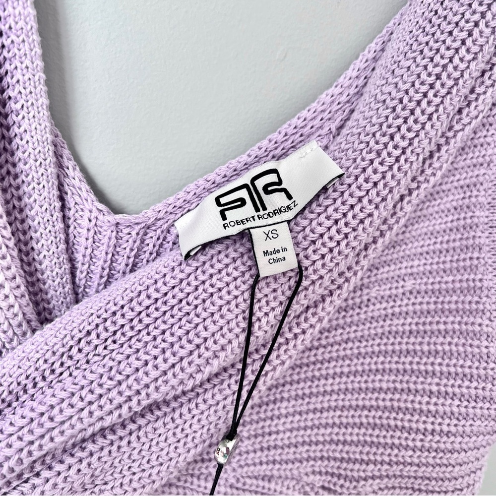 Robert Rodriguez Joyce Twist Front Knit Sweater Tank | Lavendar Frost | XS - Picture 4 of 9